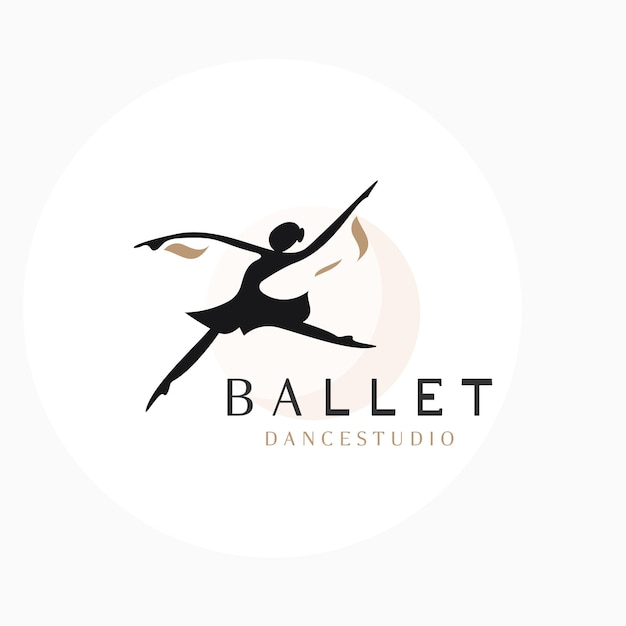 Diseño del logotipo del estudio de ballet Silueta de una niña Ilustración de figuras abstractas de la clase de baile