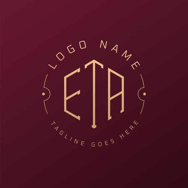 Diseño de logotipo ETA de lujo Letra elegante ETA Monograma Logotipo minimalista Poligono ETA Templata de diseño de logotipo