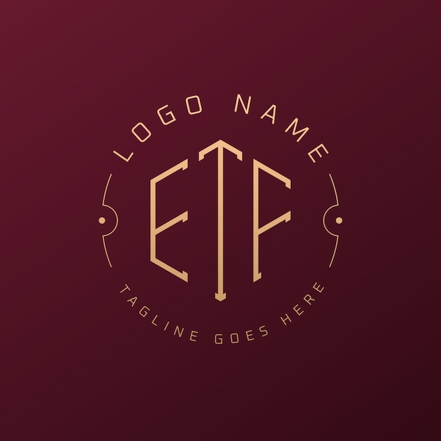 Diseño de logotipo de ETF de lujo Letra elegante Monograma de ETF Logotipo minimalista Poligono de ETF Template de diseño de logotipo