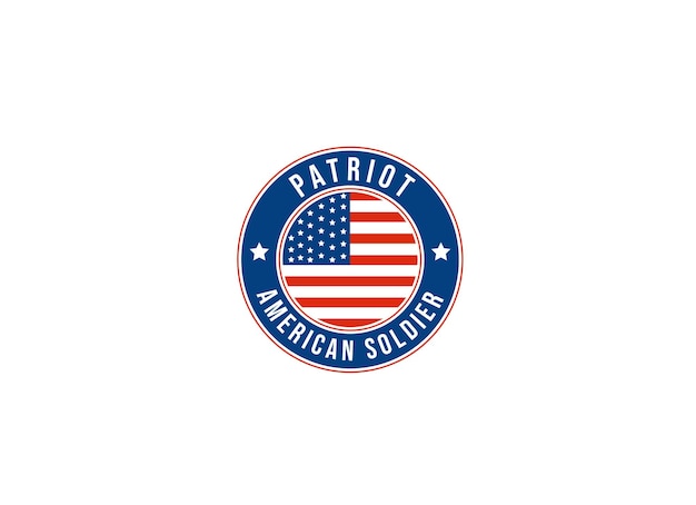 Diseño del logotipo de la etiqueta del emblema patriótico del Ejército de Veteranos Militares