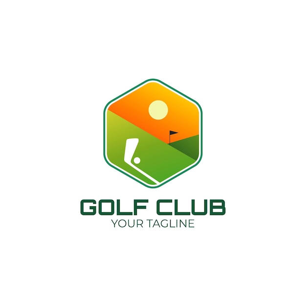 Diseño de logotipo de etiqueta de insignia de club de golf