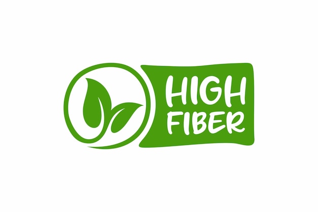 Diseño de logotipo de etiqueta de producto natural con alto contenido de fibra