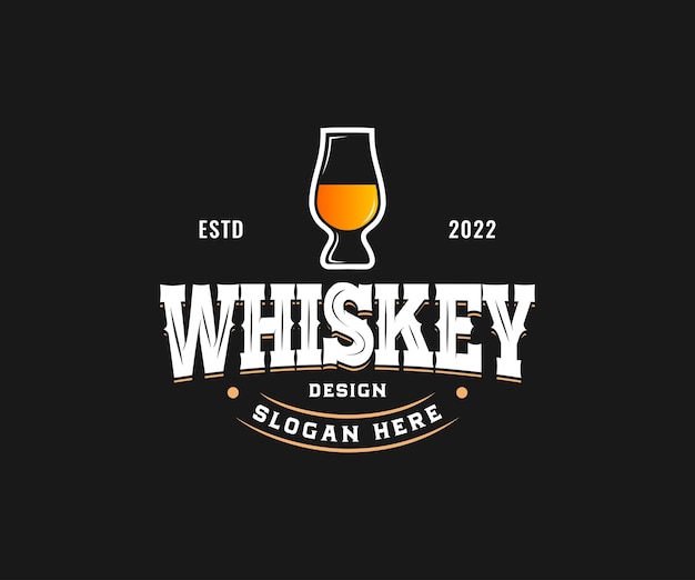 Vector diseño del logotipo de la etiqueta whiskey bourbon. plantilla de diseño de logotipo vintage de cerveza, vino y whisky