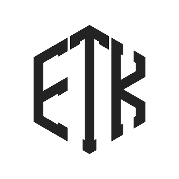 Diseño del logotipo ETK Letra inicial ETK Monograma Logotipo con forma de hexágono