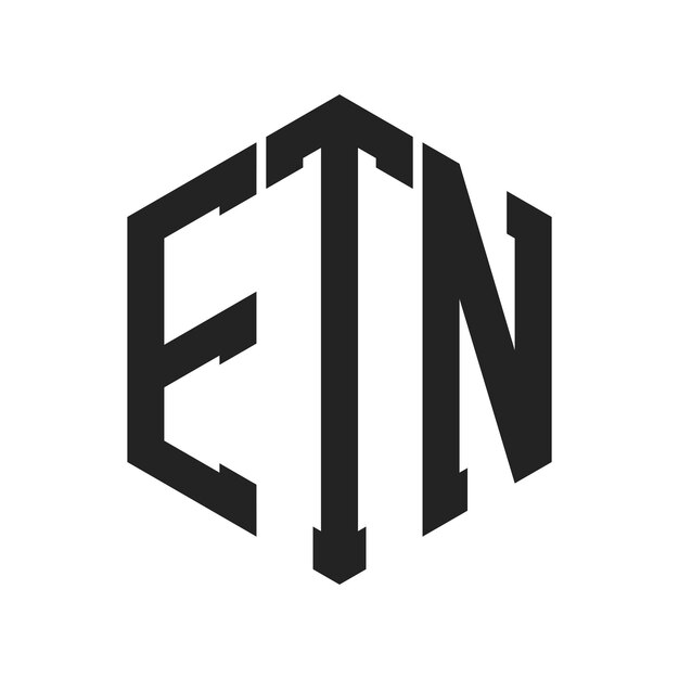 Diseño del logotipo de ETN Letra inicial Logotipo del monograma de ETN con forma de hexágono