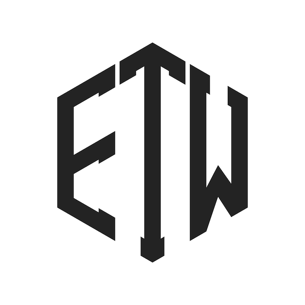 Diseño del logotipo ETW Letra inicial ETW Monograma Logotipo con forma de hexágono