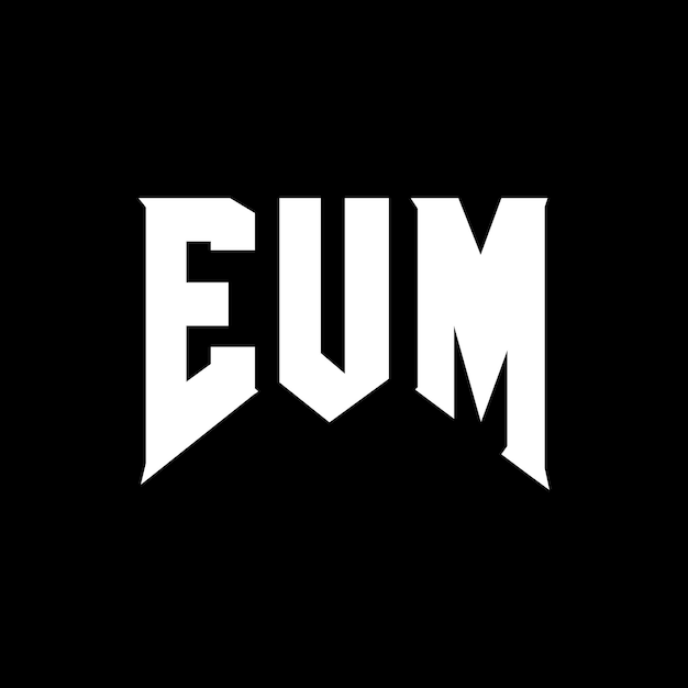 Diseño del logotipo de la EUM para una empresa de tecnología Diseño de logotipo EUM combinación de colores blanco y negro EUM logotipo UEM vector EUM diseño EUM icono EUM alfabeto EUM tipografía diseño de logotipo
