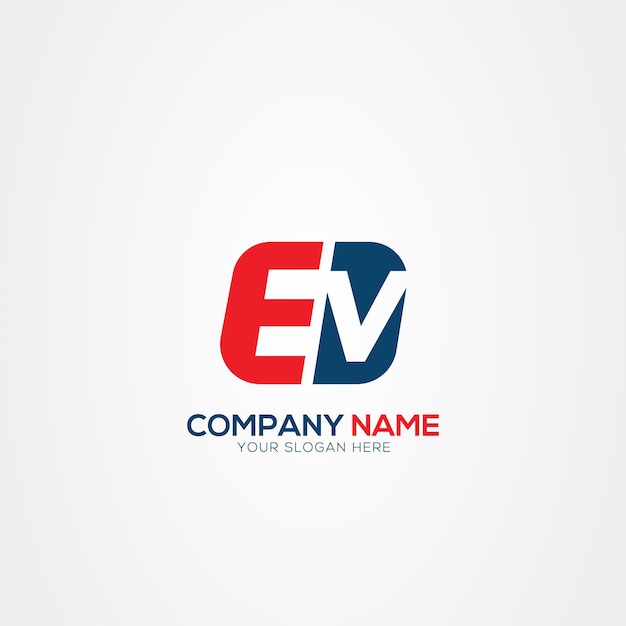 Diseño del logotipo de EV con el nombre de la empresa