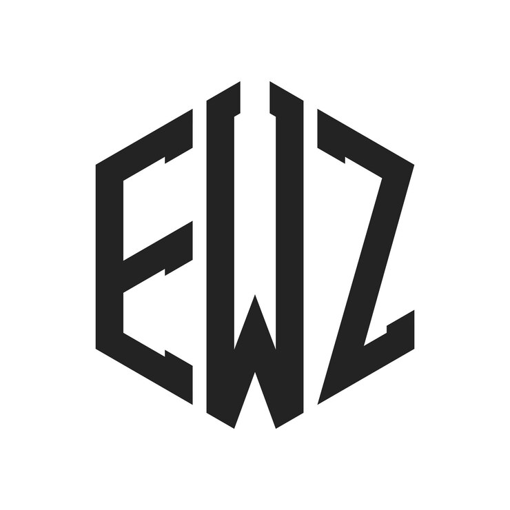 Vector diseño del logotipo ewz letra inicial ewz monograma logotipo con forma de hexágono