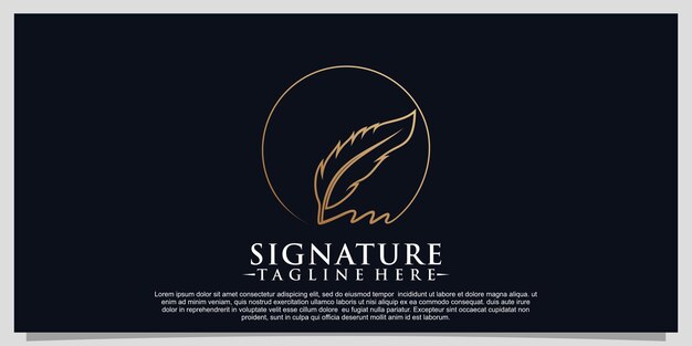 Diseño de logotipo exclusivo con tinta de pluma minimalista dorada Premium Vector Parte 2