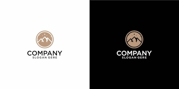 Diseño del logotipo de la expedición de aventura de montaña Vector