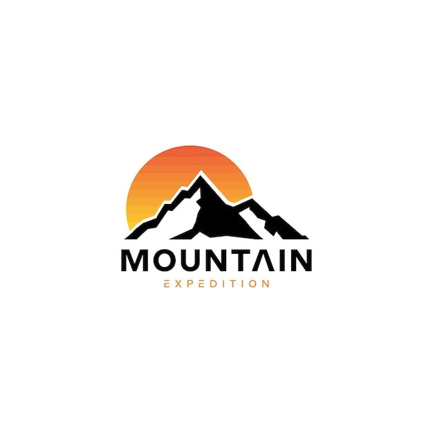 diseño del logotipo de la expedición de montaña libre de vectores