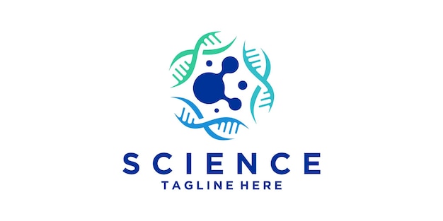 diseño de logotipo experimento científico genética laboratorio molécula espiral diseño de logo vector símbolo icono idea creativa