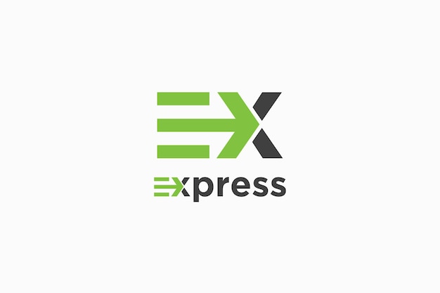 diseño de logotipo expreso con el concepto de logotipo letra ex