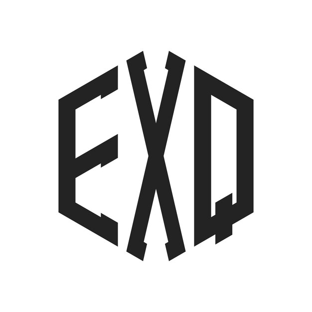 Diseño del logotipo EXQ Letra inicial EXQ Monograma Logotipo con forma de hexágono