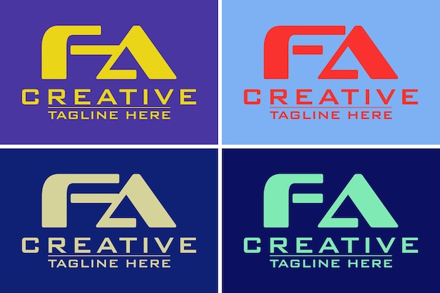 Diseño de logotipo FA creativo y elegante moderno e ilustración de vector de plantilla