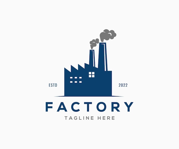 Vector diseño de logotipo de fábrica. plantilla de logotipo de la industria