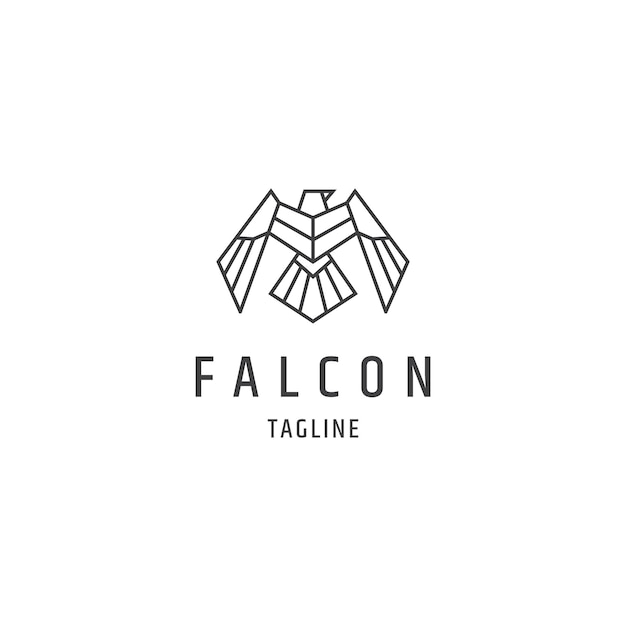 Vector diseño de logotipo falcon line