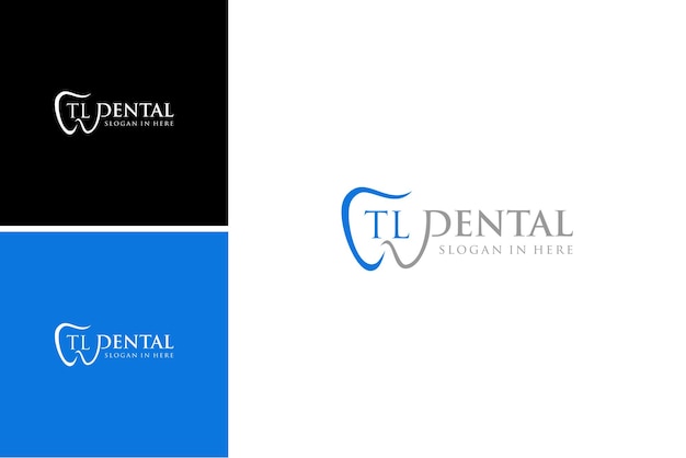 diseño del logotipo de la familia dental tl