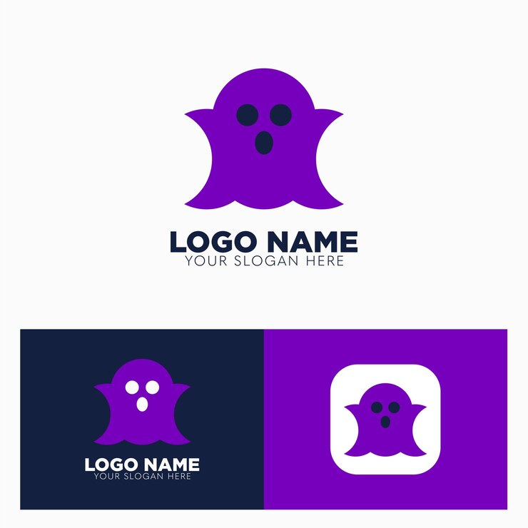 Vector diseño de logotipo fantasma