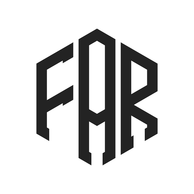 Diseño del logotipo FAR Letra inicial FAR Monograma Logotipo con forma de hexágono
