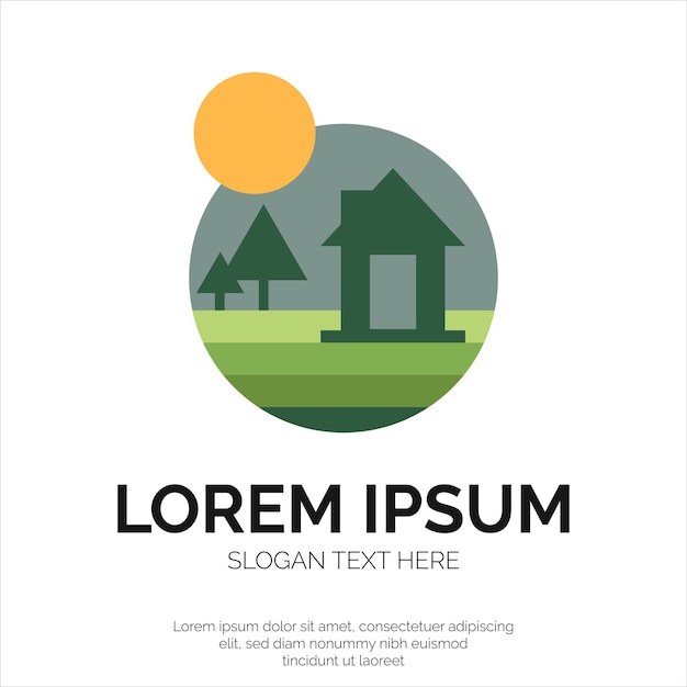 Diseño de logotipo farm house and landscape