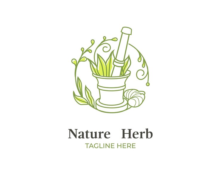 Vector diseño del logotipo de la farmacia a base de hierbas medicina alternativa modelo de diseño de vectores de medicina a base de hierbas