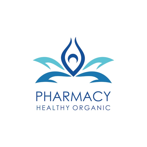 Diseño de logotipo de farmacia de medicina herbal natural