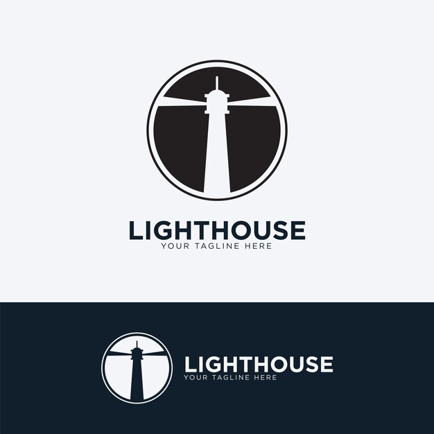 diseño de logotipo de faro simple y moderno
