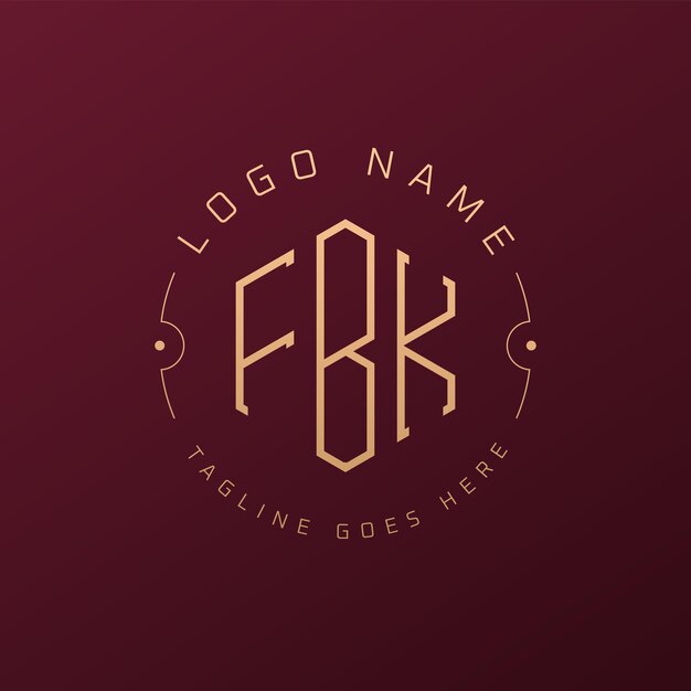 Diseño de logotipo de FBK de lujo Letra elegante FBK Monograma Logotipo minimalista Poligono plantilla de diseño de logotipo FBK
