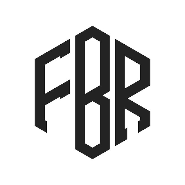 Diseño del logotipo FBR Letra inicial FBR Monograma Logotipo con forma de hexágono