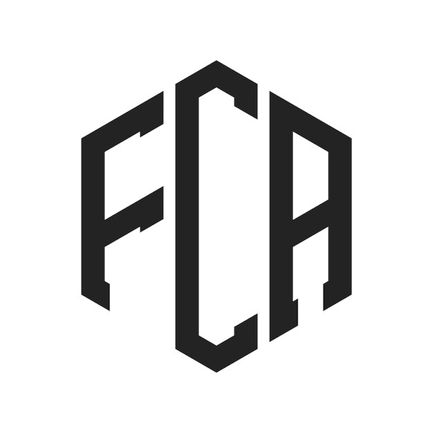Diseño del logotipo de FCA Letra inicial Monograma de FCA Logotipo con forma de hexágono