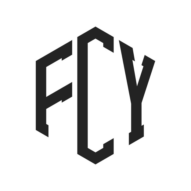 Diseño del logotipo FCY Letra inicial FCY Monograma Logotipo con forma de hexágono