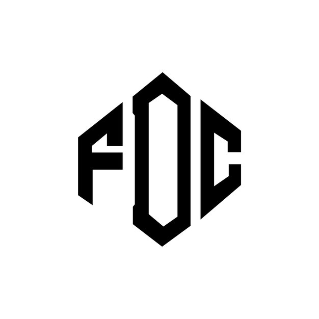 Diseño del logotipo de la FDC con letras en forma de polígono FDC con polígono y cubo diseño del logotipo FDC con hexágono modelo de logotipo vectorial colores blanco y negro FDC monograma logotipo de negocios y bienes raíces