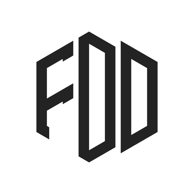 Diseño del logotipo FDD Letra inicial FDD Monograma Logotipo con forma de hexágono
