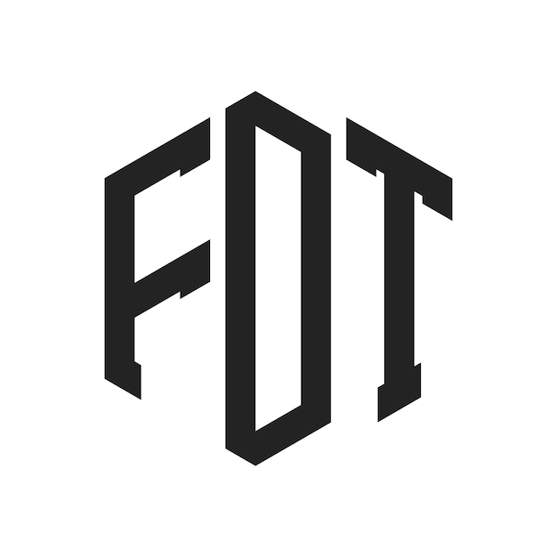 Diseño del logotipo de FDT Letra inicial Monograma de FDT Logotipo con forma de hexágono