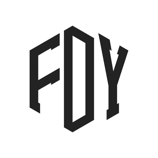Diseño del logotipo de FDY Letra inicial Monograma de FDY Logotipo con forma de hexágono