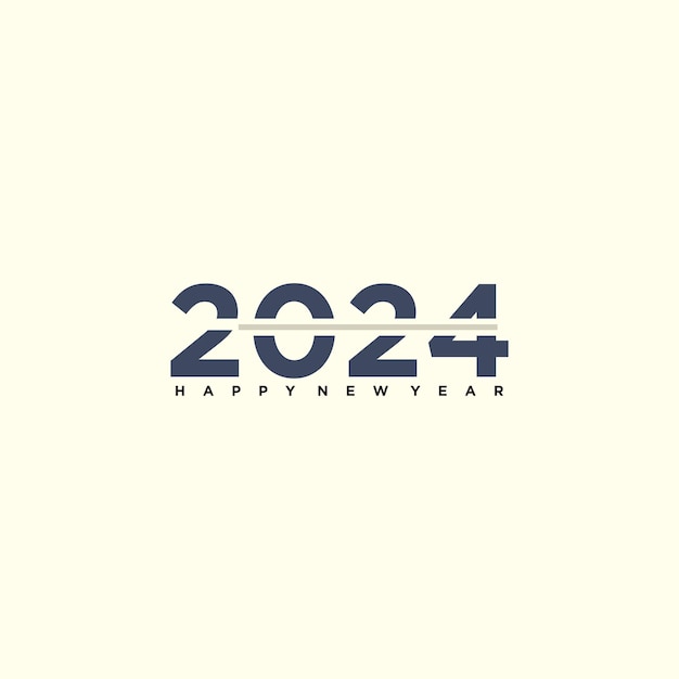 Diseño de logotipo de feliz año nuevo con nuevo concepto para 2024