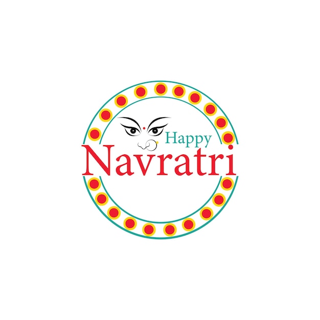 Vector diseño de logotipo feliz navratri