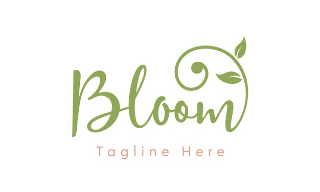 Diseño de logotipo Feminine Modern Bloom Typography
