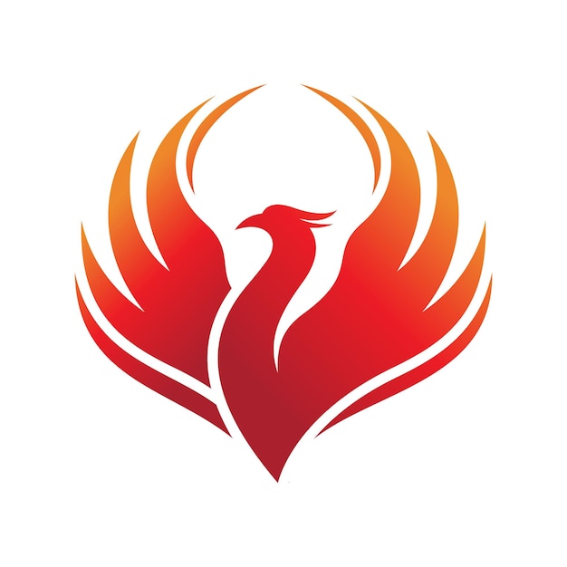 Diseño de logotipo de fénix en aumento de gradiente moderno Icono de vector de ala de fuego de llama de pájaro de fuego