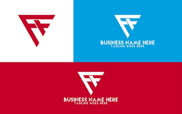 Vector diseño del logotipo de ff en forma triangular