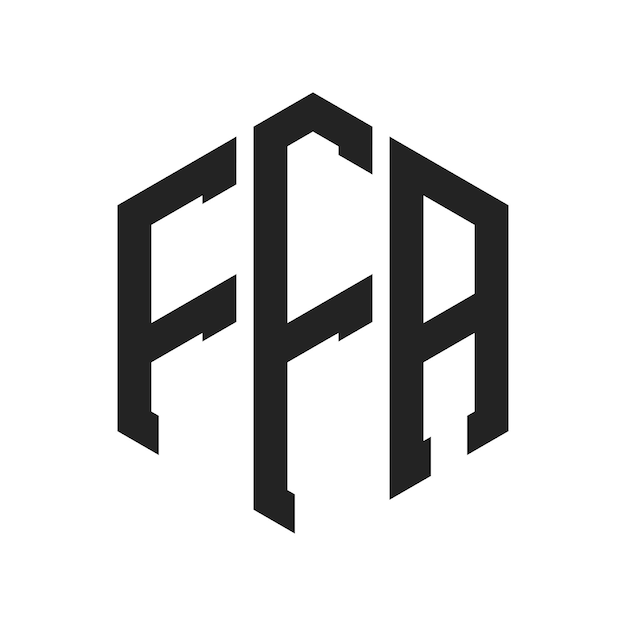 Diseño del logotipo FFA Letra inicial FFA Monograma Logotipo con forma de hexágono