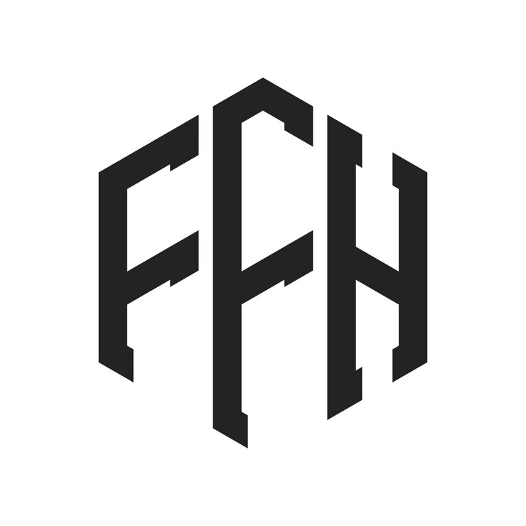 Vector diseño del logotipo ffh letra inicial ffh monograma logotipo con forma de hexágono