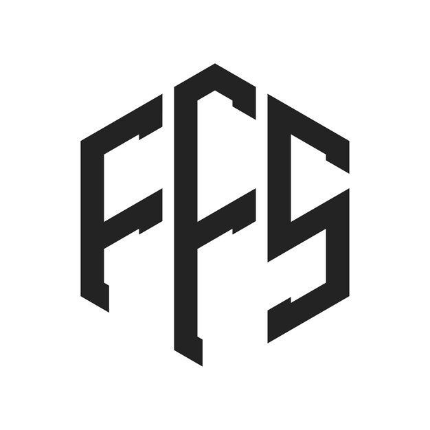 Diseño del logotipo FFS Letra inicial FFS Monograma Logotipo con forma de hexágono