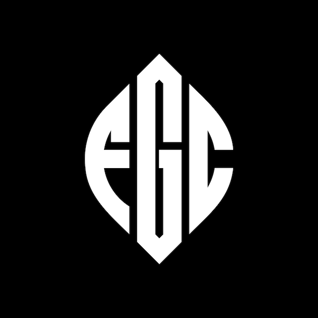 El diseño del logotipo de FGC con letras elípticas con estilo tipográfico Las tres iniciales forman un logotipo de círculo FGC Emblema de círculo Monograma Abstracto Carta Marca Vector