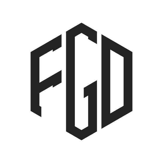 Diseño del logotipo de FGD Letra inicial FGD Monograma Logotipo con forma de hexágono