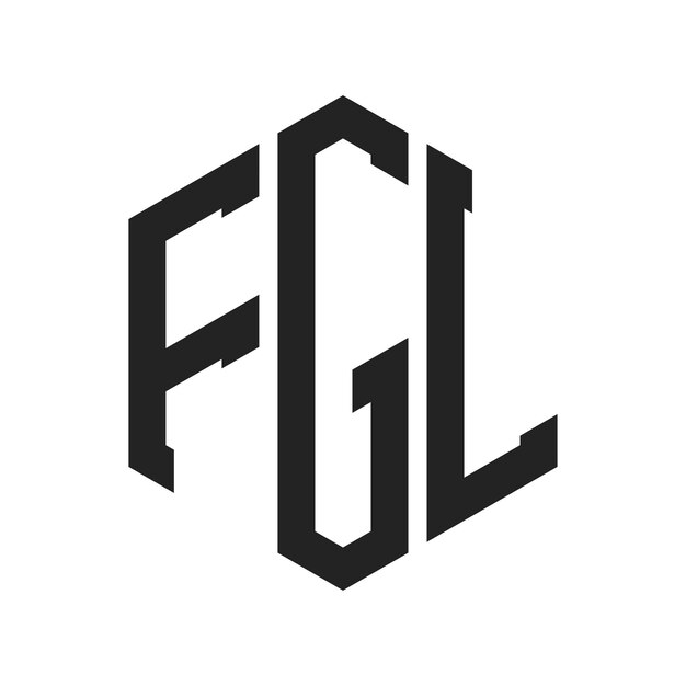 Diseño del logotipo FGL Letra inicial FGL Monograma Logotipo con forma de hexágono