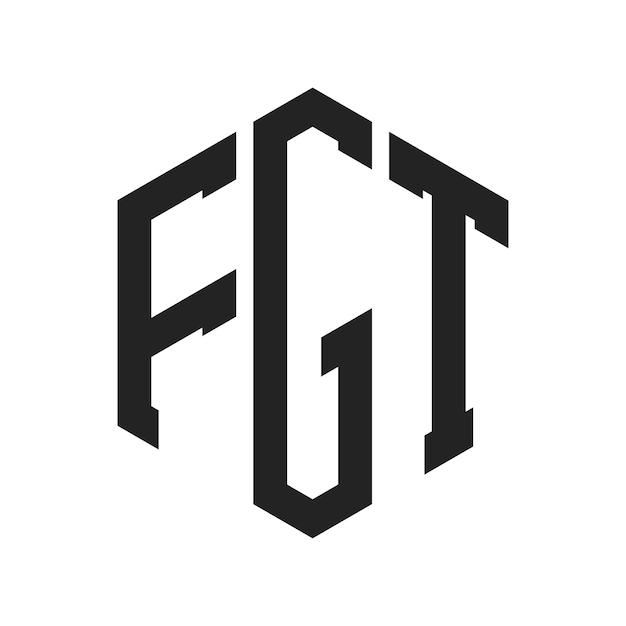 Diseño del logotipo de FGT Letra inicial FGT Monograma Logotipo con forma de hexágono