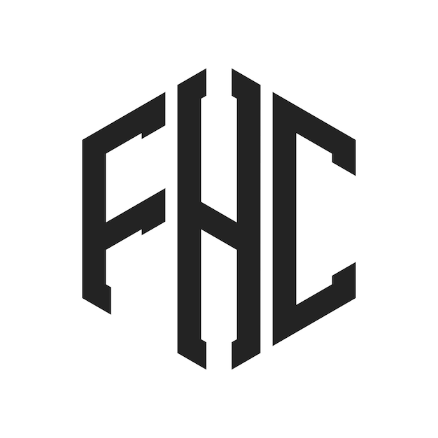 Diseño del logotipo FHC Letra inicial FHC Monograma Logotipo con forma de hexágono